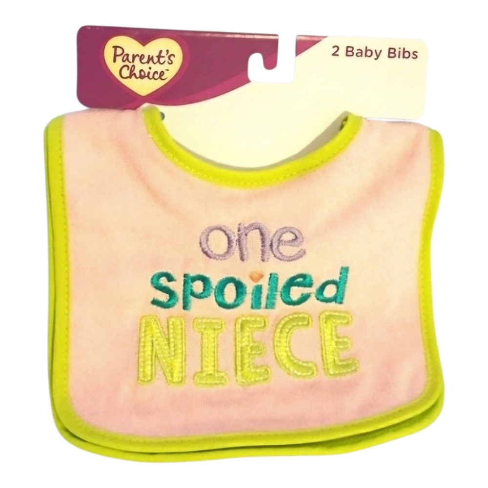 Set of Two Baby Bibs For Niece - Pink